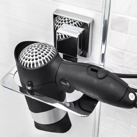 Suporte Porta Secador De Cabelos Em Aço Inox Com Ventosa - Ou Menor preço em Suporte Porta Secador De Cabelos Em Aço Inox Com Ventosa - Ou