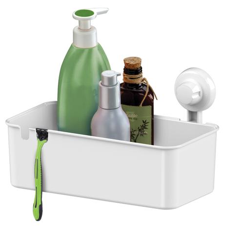 Suporte Porta Shampoo Prateleira Fixação Ventosa Banheiro Branco - Future Menor preço em Suporte Porta Shampoo Prateleira Fixação Ventosa Banheiro Branco - Future