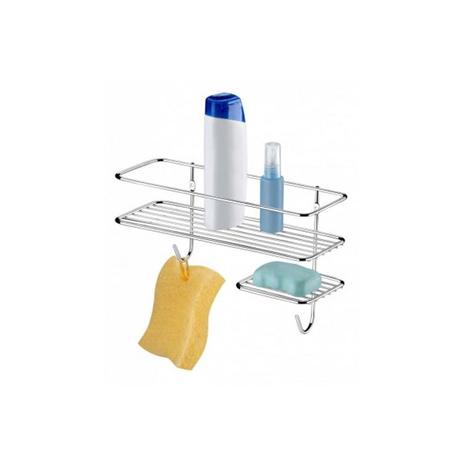 Suporte porta shampoo sabonete esponja cromado em inox de parede com parafusos e buchas vantaggio - Future Menor preço em Suporte porta shampoo sabonete esponja cromado em inox de parede com parafusos e buchas vantaggio - Future