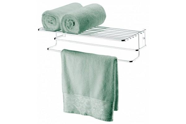 Suporte porta toalha toalheiro duplo de parede com prateleira 55cm - Future Menor preço em Suporte porta toalha toalheiro duplo de parede com prateleira 55cm - Future