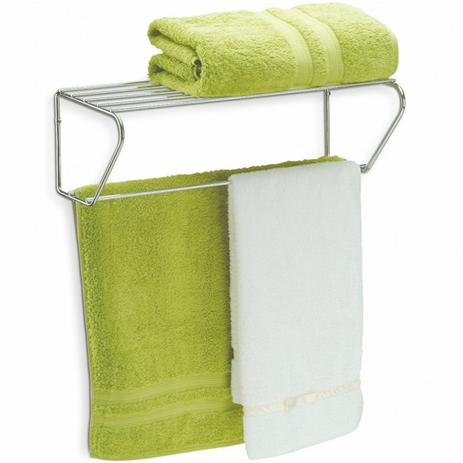 Suporte Porta Toalha Toalheiro Duplo Prateleira 50cm Cromado - Brinox Menor preço em Suporte Porta Toalha Toalheiro Duplo Prateleira 50cm Cromado - Brinox