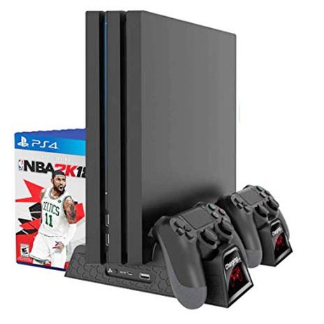 Suporte Ps4 base Vertical Cooler De 2 Controles 3 Em 1 TP4-882 - Dobe Menor preço em Suporte Ps4 base Vertical Cooler De 2 Controles 3 Em 1 TP4-882 - Dobe