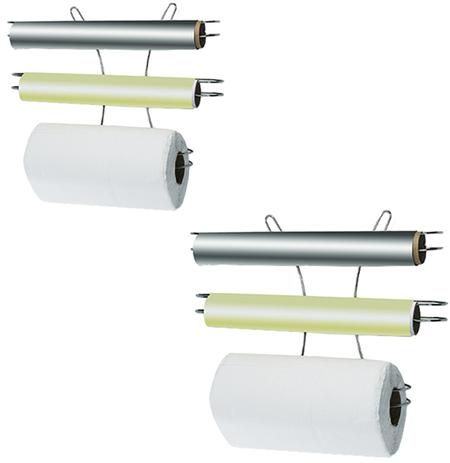 Suporte triplo aramado para rolo de aluminio/plastico/papel toalha - Erca aramados Menor preço em Suporte triplo aramado para rolo de aluminio/plastico/papel toalha - Erca aramados