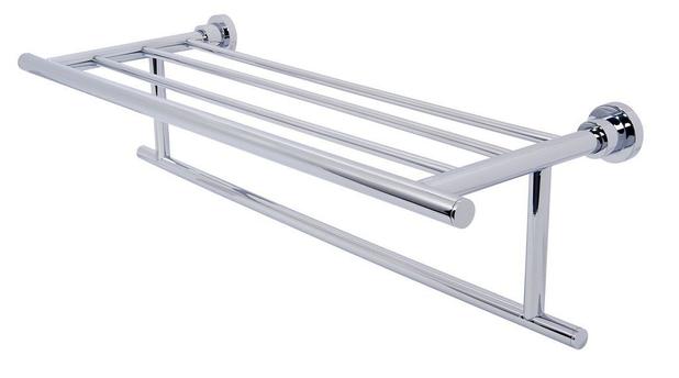 Suporte Triplo De Toalha Com Acabamento Redondo com Suporte Adicional - Chrome Menor preço em Suporte Triplo De Toalha Com Acabamento Redondo com Suporte Adicional - Chrome