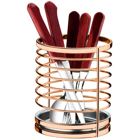 Suporte Utensílios E Talheres Em Aço Para Bancada Pia Mesa Rosè Gold - Future Menor preço em Suporte Utensílios E Talheres Em Aço Para Bancada Pia Mesa Rosè Gold - Future