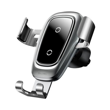 Suporte Veicular Carregador Qi Baseus Gravity 10w - Prata Menor preço em Suporte Veicular Carregador Qi Baseus Gravity 10w - Prata