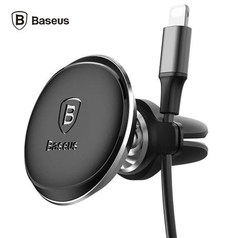 Suporte Veicular para Celular Smartphone Universal Baseus 360 Giratório Magnético Saída de Ar Preto Menor preço em Suporte Veicular para Celular Smartphone Universal Baseus 360 Giratório Magnético Saída de Ar Preto