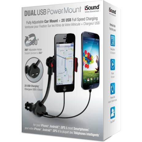 Suporte Veicular para Smartphone com Carregador Duplo Via USB - ISOUND ISOUND5471 Menor preço em Suporte Veicular para Smartphone com Carregador Duplo Via USB - ISOUND ISOUND5471