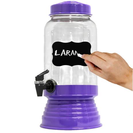 Suqueira De Vidro C/ Dispenser 3250ml Lilás Esc. + Lousa Giz - Alumiart Menor preço em Suqueira De Vidro C/ Dispenser 3250ml Lilás Esc. + Lousa Giz - Alumiart