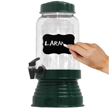 Suqueira De Vidro C/ Dispenser 3250ml Verde Esc+ Lousa e Giz - Alumiart Menor preço em Suqueira De Vidro C/ Dispenser 3250ml Verde Esc+ Lousa e Giz - Alumiart