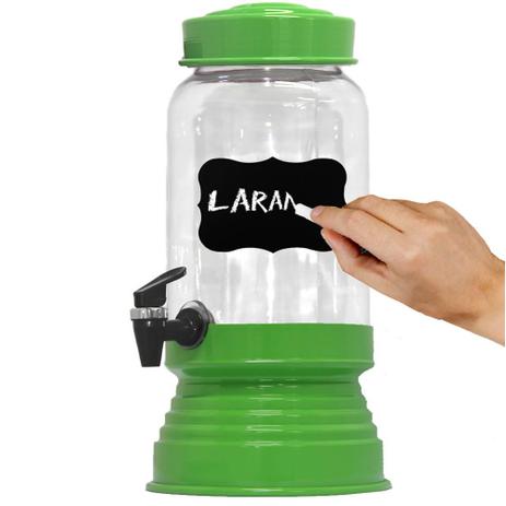 Suqueira De Vidro C/ Dispenser 3250ml Verde + Lousa e Giz - Alumiart Menor preço em Suqueira De Vidro C/ Dispenser 3250ml Verde + Lousa e Giz - Alumiart
