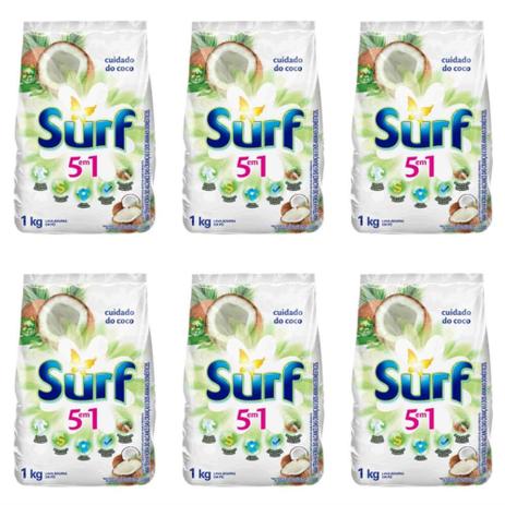 Surf Cuidado Do Coco Detergente Em Pó 1kg (Kit C/06) Menor preço em Surf Cuidado Do Coco Detergente Em Pó 1kg (Kit C/06)