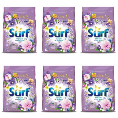 Surf Flor De Lavanda Detergente Em Pó 1kg (Kit C/06) Menor preço em Surf Flor De Lavanda Detergente Em Pó 1kg (Kit C/06)