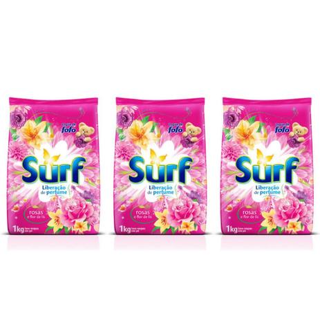 Surf Rosas E Flor De Lis Detergente Em Pó 1kg (Kit C/03) Menor preço em Surf Rosas E Flor De Lis Detergente Em Pó 1kg (Kit C/03)