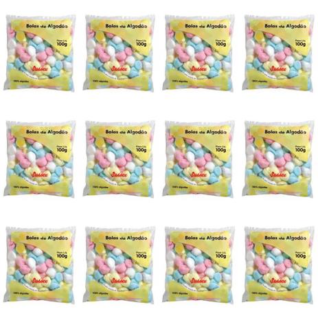 Sussex Algodão Bolas Colorido 100g (Kit C/12) Menor preço em Sussex Algodão Bolas Colorido 100g (Kit C/12)
