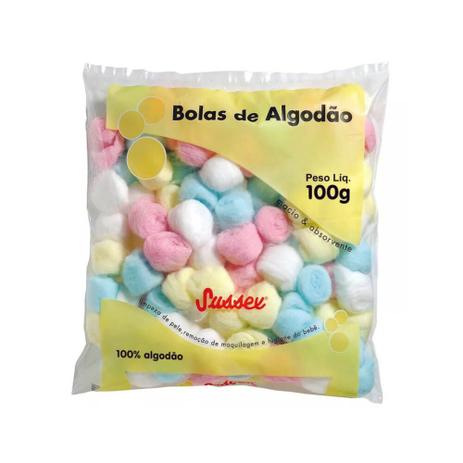 Sussex Algodão Bolas Colorido 100g Menor preço em Sussex Algodão Bolas Colorido 100g