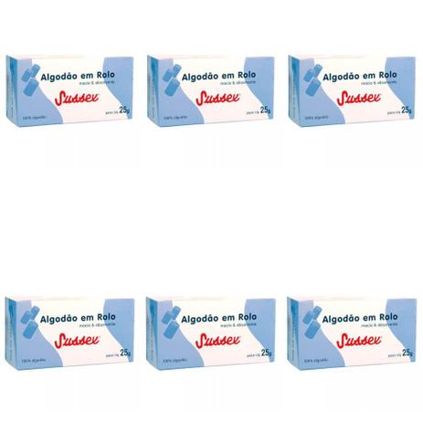 Sussex Algodão Caixinha 25g (Kit C/06) Menor preço em Sussex Algodão Caixinha 25g (Kit C/06)