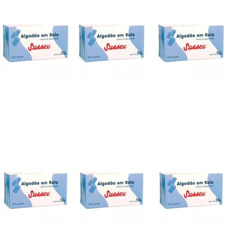 Sussex Algodão Caixinha 50g (Kit C/06) Menor preço em Sussex Algodão Caixinha 50g (Kit C/06)
