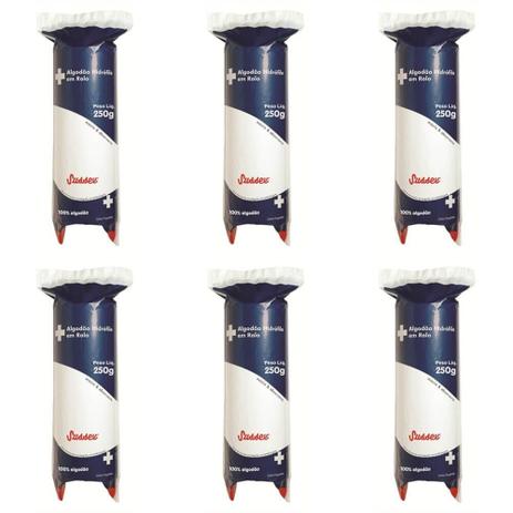 Sussex Algodão Rolo 250g (Kit C/06) Menor preço em Sussex Algodão Rolo 250g (Kit C/06)