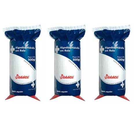 Sussex Algodão Rolo 500g (Kit C/03) Menor preço em Sussex Algodão Rolo 500g (Kit C/03)