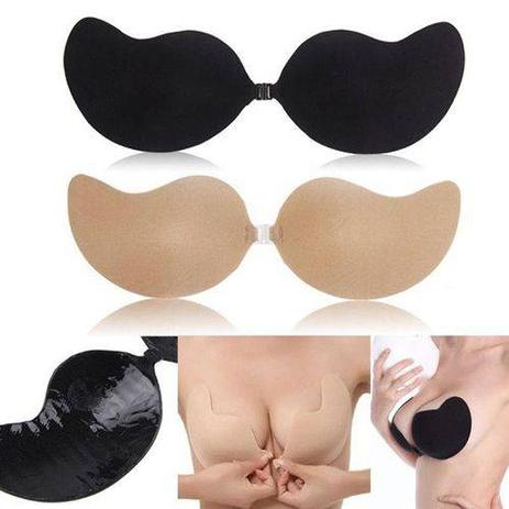 Menor preço em Sutia adesivo invisivel push up silicone ajustavel  preto  pratico  gg feebra - Kissbra
