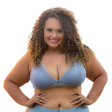 Sutiã Plus Size Sem Aro com Renda Dilady 124133 - Le Lingerie