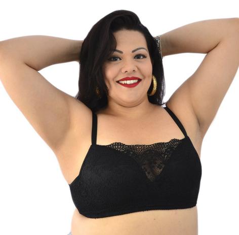 Sutiã top de renda lorena - preto - Voldani Menor preço em Sutiã top de renda lorena - preto - Voldani