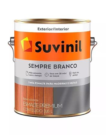 Suvinil Esmalte Sempre Branco Brilhante Premium 3,6 Litros Menor preço em Suvinil Esmalte Sempre Branco Brilhante Premium 3,6 Litros