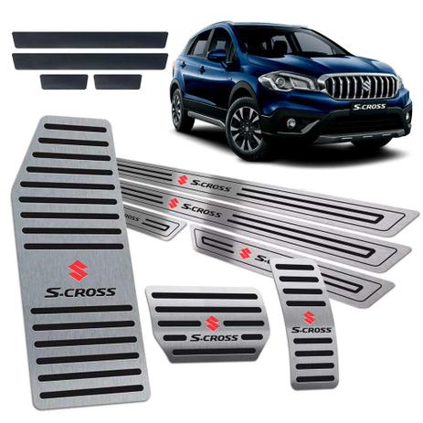 Suzuki S-cross 2017/2019 Soleira Pedaleira Descanso Preto - Jr Menor preço em Suzuki S-cross 2017/2019 Soleira Pedaleira Descanso Preto - Jr