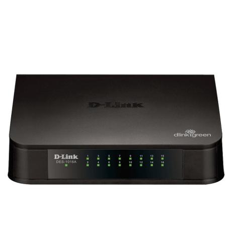 Switch 16 portas 10/100 Mbps Fast Ethernet D-Link Preto DES-1016A Menor preço em Switch 16 portas 10/100 Mbps Fast Ethernet D-Link Preto DES-1016A