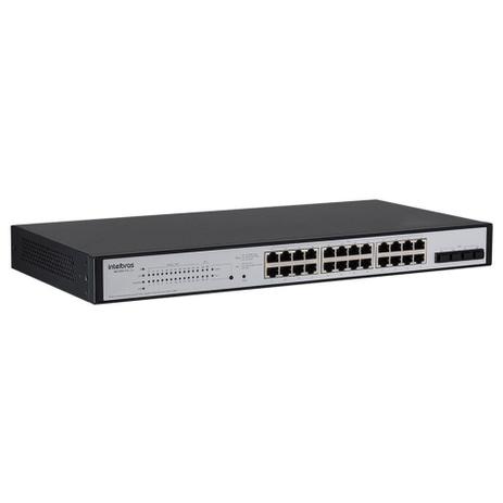 Switch 24 Portas Giga PoE + 4 Portas Mini-Gbic SG 2404 PoE L2+ Intelbras Menor preço em Switch 24 Portas Giga PoE + 4 Portas Mini-Gbic SG 2404 PoE L2+ Intelbras