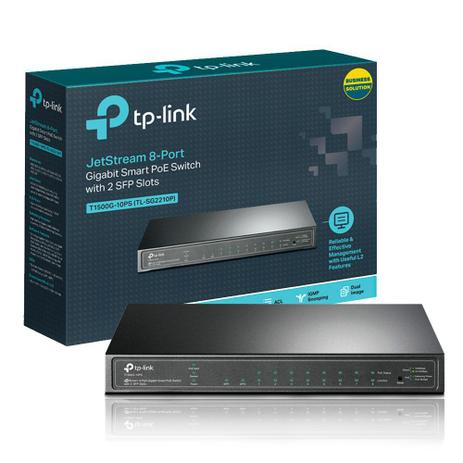Switch 8 Portas 10/100/1000 + 2 Slots Gigabit T1500G-10PS TL-SG2210P TP LINK - TP-LINK Menor preço em Switch 8 Portas 10/100/1000 + 2 Slots Gigabit T1500G-10PS TL-SG2210P TP LINK - TP-LINK
