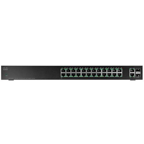 Switch Cisco 110, 24 Portas 10/100 e 2 portas SFP - SF112-24-BR Menor preço em Switch Cisco 110, 24 Portas 10/100 e 2 portas SFP - SF112-24-BR