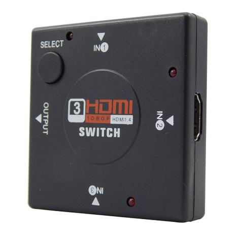 Switch HDMI 3 Entradas - Outros Menor preço em Switch HDMI 3 Entradas - Outros