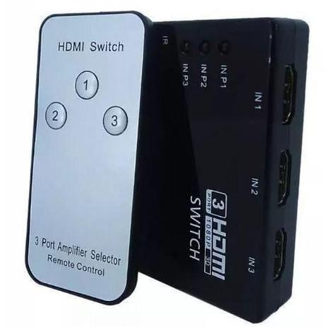 Switch HDMI 3 portas com Controle Kp KP-3464 Menor preço em Switch HDMI 3 portas com Controle Kp KP-3464