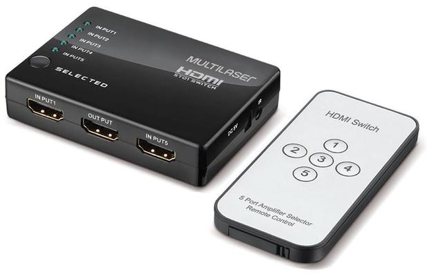 Switch HDMI com 5 Entradas - com Controle Remoto - Multilaser WI346 é boa?