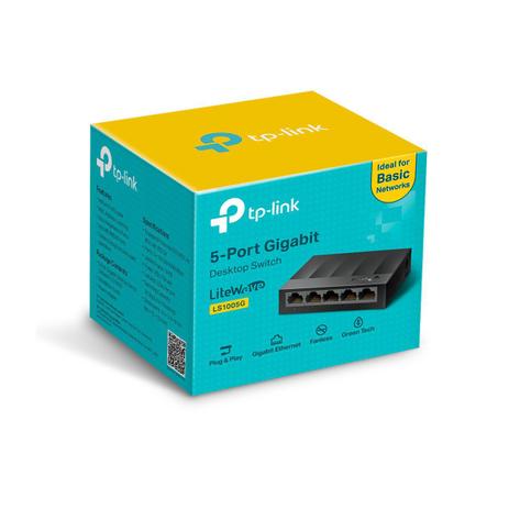 Switch Hub 5 Portas Tp-link Ls1005g Gigabit 10/100/1000mbps - TPLINK Menor preço em Switch Hub 5 Portas Tp-link Ls1005g Gigabit 10/100/1000mbps - TPLINK