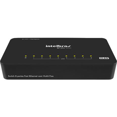 Switch intelbras 8 portas fast ethernet com vlan fixa e poe passivo sf 800 vlan Menor preço em Switch intelbras 8 portas fast ethernet com vlan fixa e poe passivo sf 800 vlan