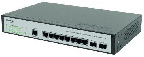 Switch Intelbras Sg 1002 Mr Gerenciável 8 portas Gigabit Ethernet + 2 portas Mini-Gbic Menor preço em Switch Intelbras Sg 1002 Mr Gerenciável 8 portas Gigabit Ethernet + 2 portas Mini-Gbic