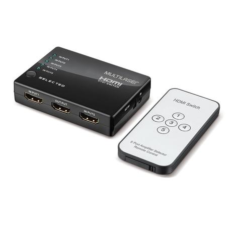 Switch Multilaser HDMI 5x1 WI346 Menor preço em Switch Multilaser HDMI 5x1 WI346