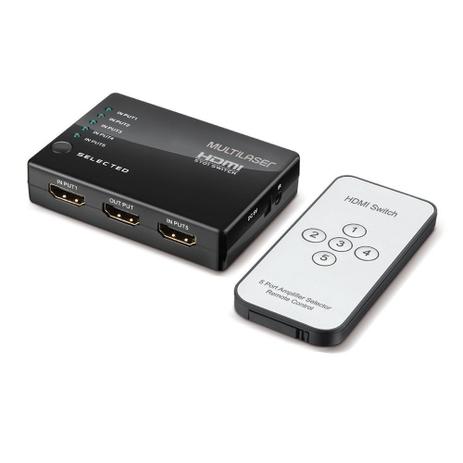 Switch Multilaser HDMI WI346 5x1 Menor preço em Switch Multilaser HDMI WI346 5x1