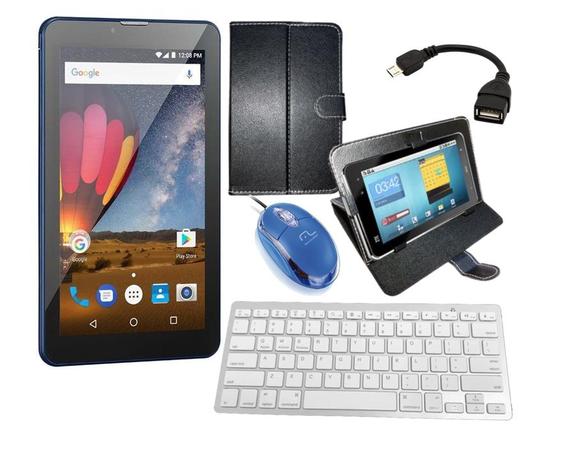 Tablet Azul M7 3G Plus Capa Teclado Mouse Mini Computador - Multilaser Menor preço em Tablet Azul M7 3G Plus Capa Teclado Mouse Mini Computador - Multilaser