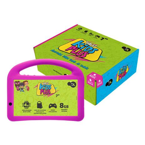 Tablet DL Kids Plus 7” QuadCore 8GB/1GB WiFi Android - Preto e Capa com alça e suporte de apoio Menor preço em Tablet DL Kids Plus 7” QuadCore 8GB/1GB WiFi Android - Preto e Capa com alça e suporte de apoio