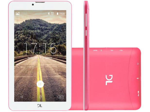 Tablet DL Mobi Tab 8GB 7” 3G Wi-Fi - Android 7 Nougat Proc. Quad Core Câmera Integrada