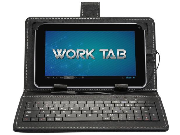 Tablet DL Work 4GB Tela 7” Wi-Fi Android 4.4 - Proc. Dual Core Câmera Frontal Capa com Teclado