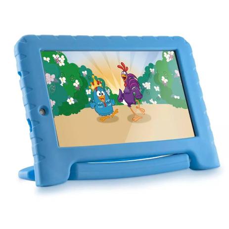 Tablet Multilaser Galinha Pintadinha Azul 8GB Wifi 7 Plus Azul - NB282 Menor preço em Tablet Multilaser Galinha Pintadinha Azul 8GB Wifi 7 Plus Azul - NB282