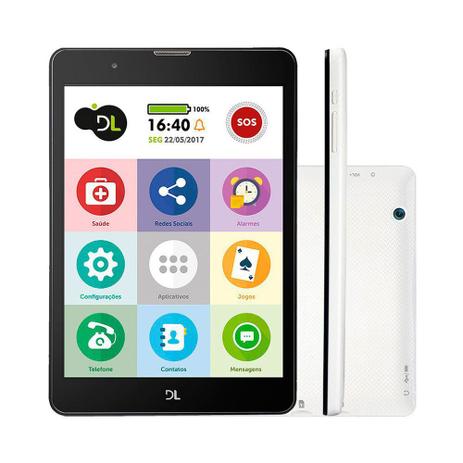 Tablet TabFácil DL Tela 7.85 Polegadas 3G Wi-Fi 8GB Quad Core TX385BRA - DL TABLETS
