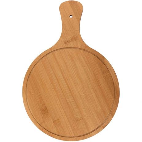 Tábua de Bambu Natural Redonda com Cabo Para Servir 43x30cm - Gs Menor preço em Tábua de Bambu Natural Redonda com Cabo Para Servir 43x30cm - Gs