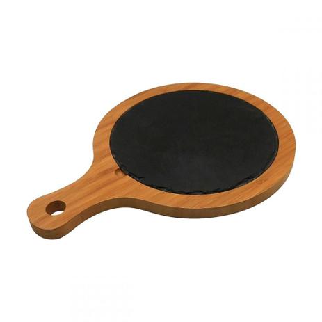 Tabua de queijo de pedra e bambu 33cm x 24cm x 1,5cm - Btc decor Menor preço em Tabua de queijo de pedra e bambu 33cm x 24cm x 1,5cm - Btc decor