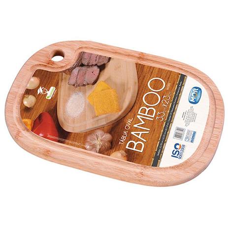 Tábua oval bamboo 33cm x 23cm - Mor Menor preço em Tábua oval bamboo 33cm x 23cm - Mor